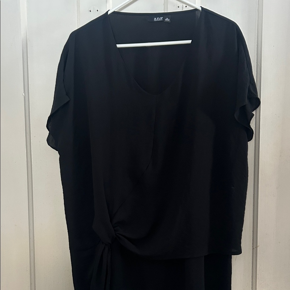 a.n.a Elegant Black Knot Detail Top